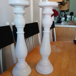 15 Inch White Candle Pillars 