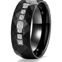 8mm Black Rings-size 9