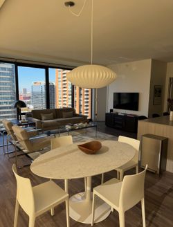 Room & Board Aria Oval Dining Table – Quartz Top