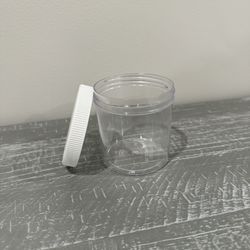 Uline 6oz clear round wide-mouth plastic jars