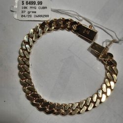 18k Yellow Gold Cuban Bracelet 