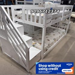 Twintwin White Bunkbed With Ortho Mattress Included 