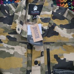 Camouflage Jacket/ Black Jeans $40