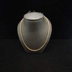 10k Gold Thin Hollow Rope Chain 