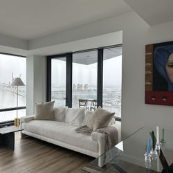 White CB2 Couch Camden 101”