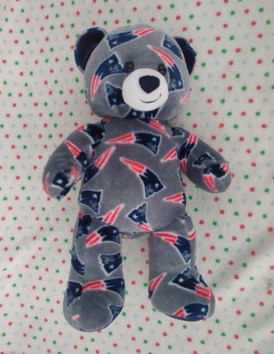 Build a Bear NFL New England Patriots Logo Bear Plush
