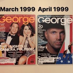 Two GEORGE Magazines JFK Jr. March 1999 McConaughey &April 1999 Garth Brooks