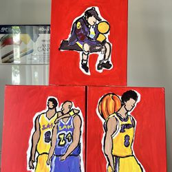 3 Piece Kobe Cartoon Set 16x20 Painting 