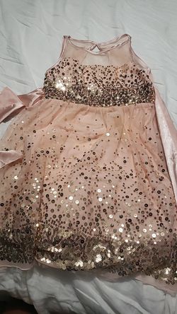 Girls sequin dress blush pink