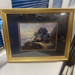 Thomas Kinkade  "A New Day Dawning" 2001 Framed Matted Print - 12/16 Wall Art