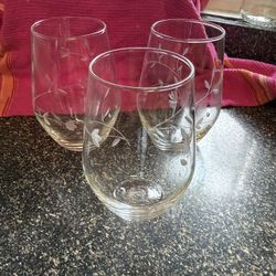 Glass Cups Set of 3 