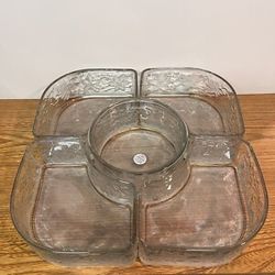 Princess House 513 5pc Fantasia Crystal Chip & Dip Set