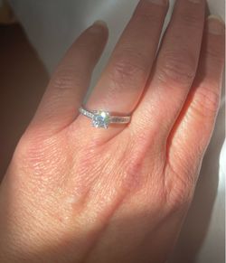 ✨ 14K White Gold Moissanite Engagement Ring | 1 Carat D Color VVS1 | Size 7.5 | COA Included