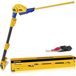 Cordless Pole Hedge Trimmer for Dewalt 20V Max Battery,16'' Dual Action Blades,8-Feet Reach,Electric Hedge Trimmer with Extension Pole,Bare Tool Only