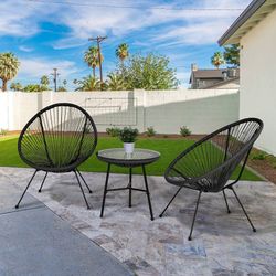 Summer Acapulco Black Chairs and Table Set