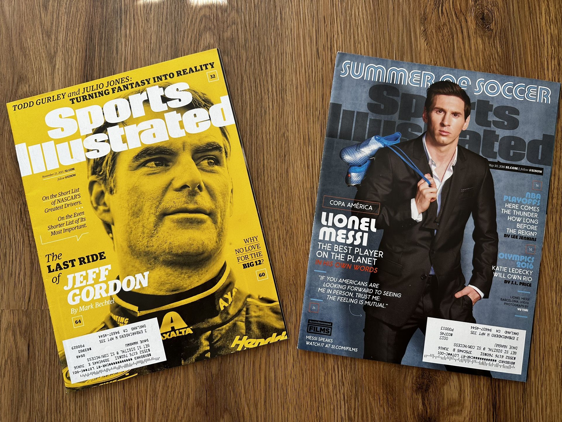 Sports Illustrated Magazines (Messi & Jeff Gordon)