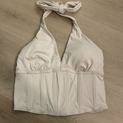 Hollister Gilly Hicks Women’s Beige Halter Top With Bra Padding