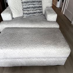 Ashley Brebryan Oversized Chair + Ottoman Set – Like New – $600