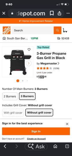 3-Burner Propane Gas Grill