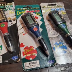 New Micro Games Digital Poker & Digital Slots Pen Stylus On The Go bundle
