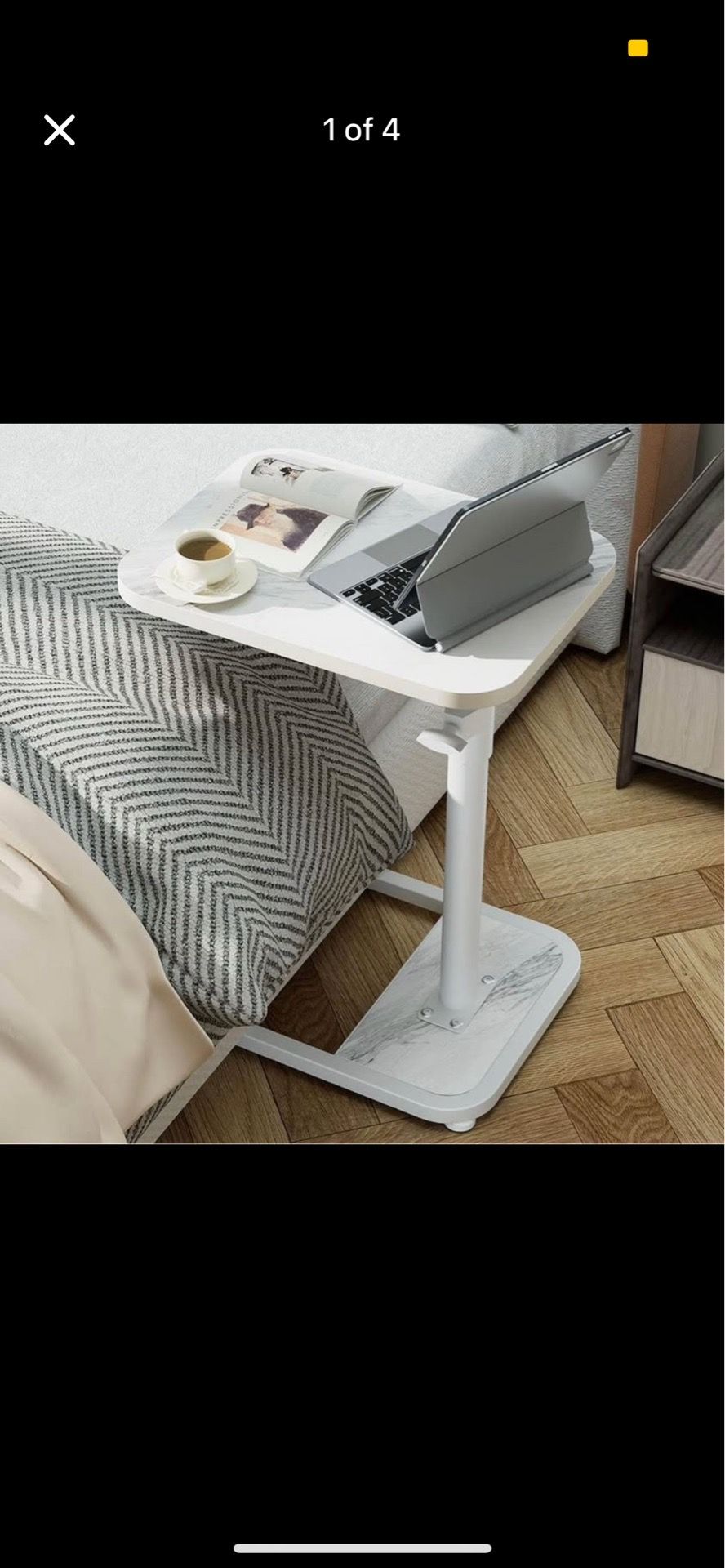 Adjustable C-Shaped Side Table for Laptops and Beds — Brand New in Box!