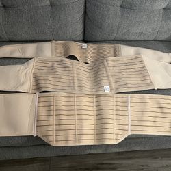 ChongErfei 3 in 1 Postpartum Support - Recovery Belly/waist/pelvis Belt Shapewear Slimming Girdle, Beige, L/One Size For Posture Correction