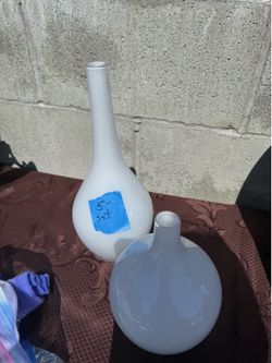 White vases