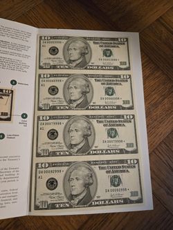 $10 (4) Uncut Sheet Star Note