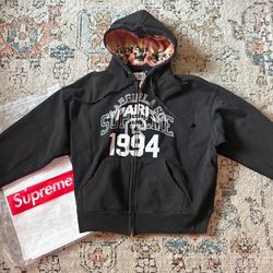Supreme x MMG Maison Margiela Zip Up Hooded Sweatshirt Black