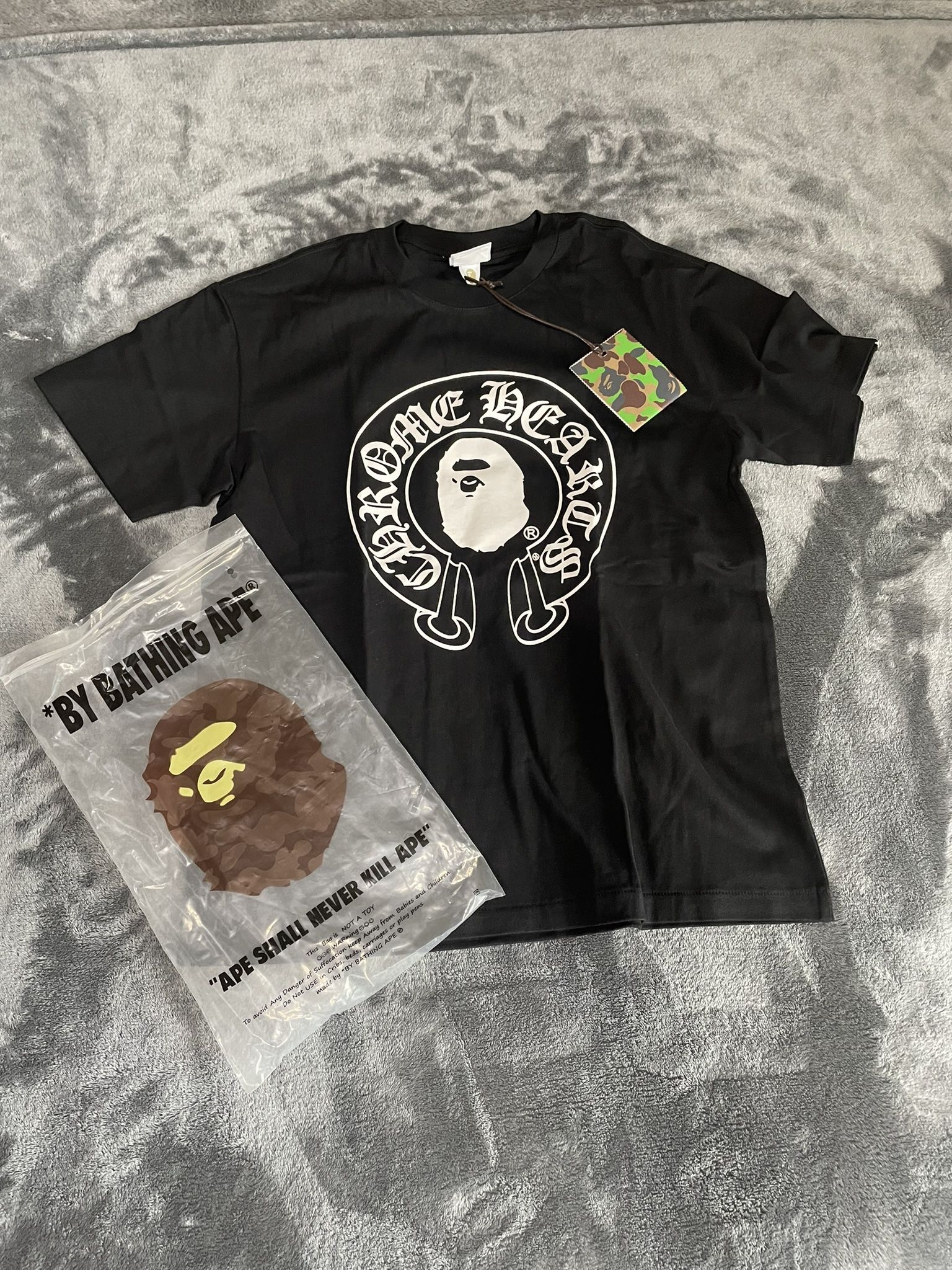 Black bape x chrome hearts tee