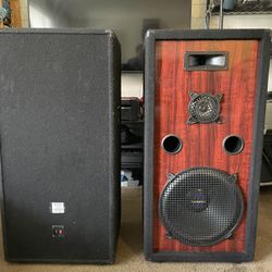 Pair Of 15 Inch Subwoofer Tower Speakers For House Stereo