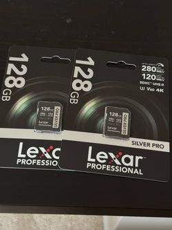Lexar silver pro 128gb SD cards