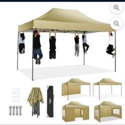 10x15 Pop up Canopy Tent 10x15 Canopy with 4 Sidewalls Waterproof Heavy Duty Commercial Canopy Tent for Parties Outdoor Tent Garden Gazebo Tent, Carry