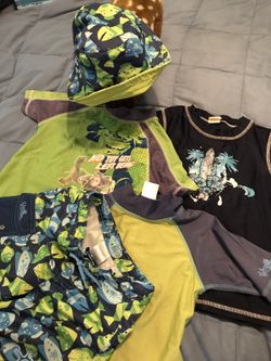 Swim trunks size 4T boys three wetsuit tops hat