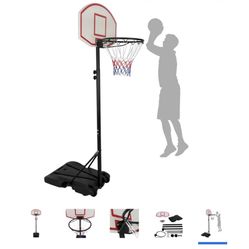 ZenStyle 28 In. Portable Basketball System Height-Adjustable Hoop System with Backboard for Kid's, Outdoor