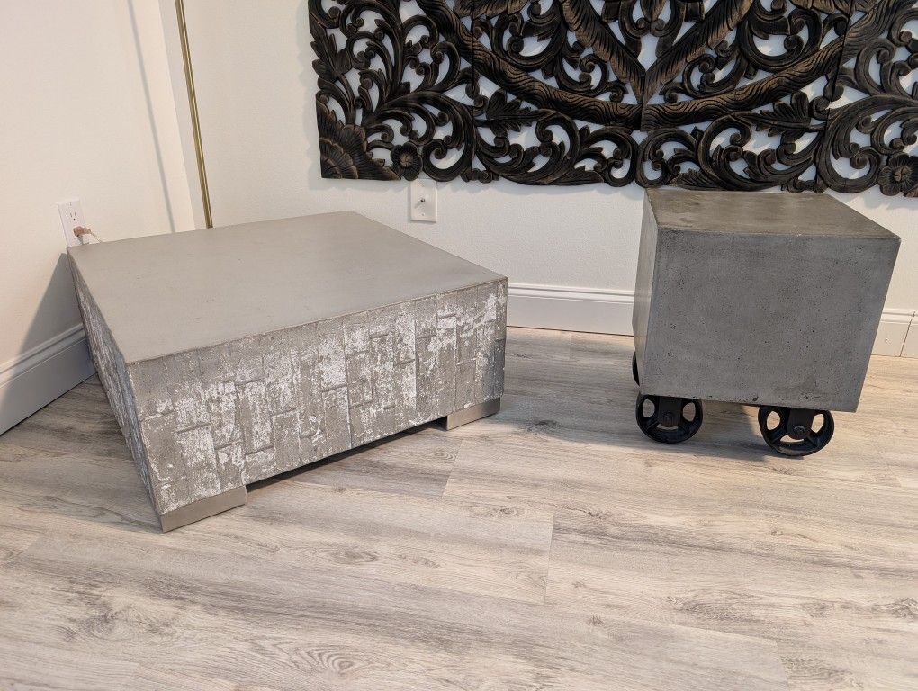 Cement/Concrete Coffee Table & End Table