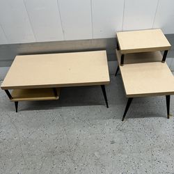 50's Blonde Coffee Table Set