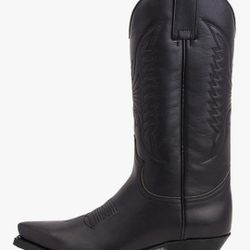 CHUUMEE Men's Fashion Pointed Toe High Heel Embroidered Durable Western Work Cowboy Boots