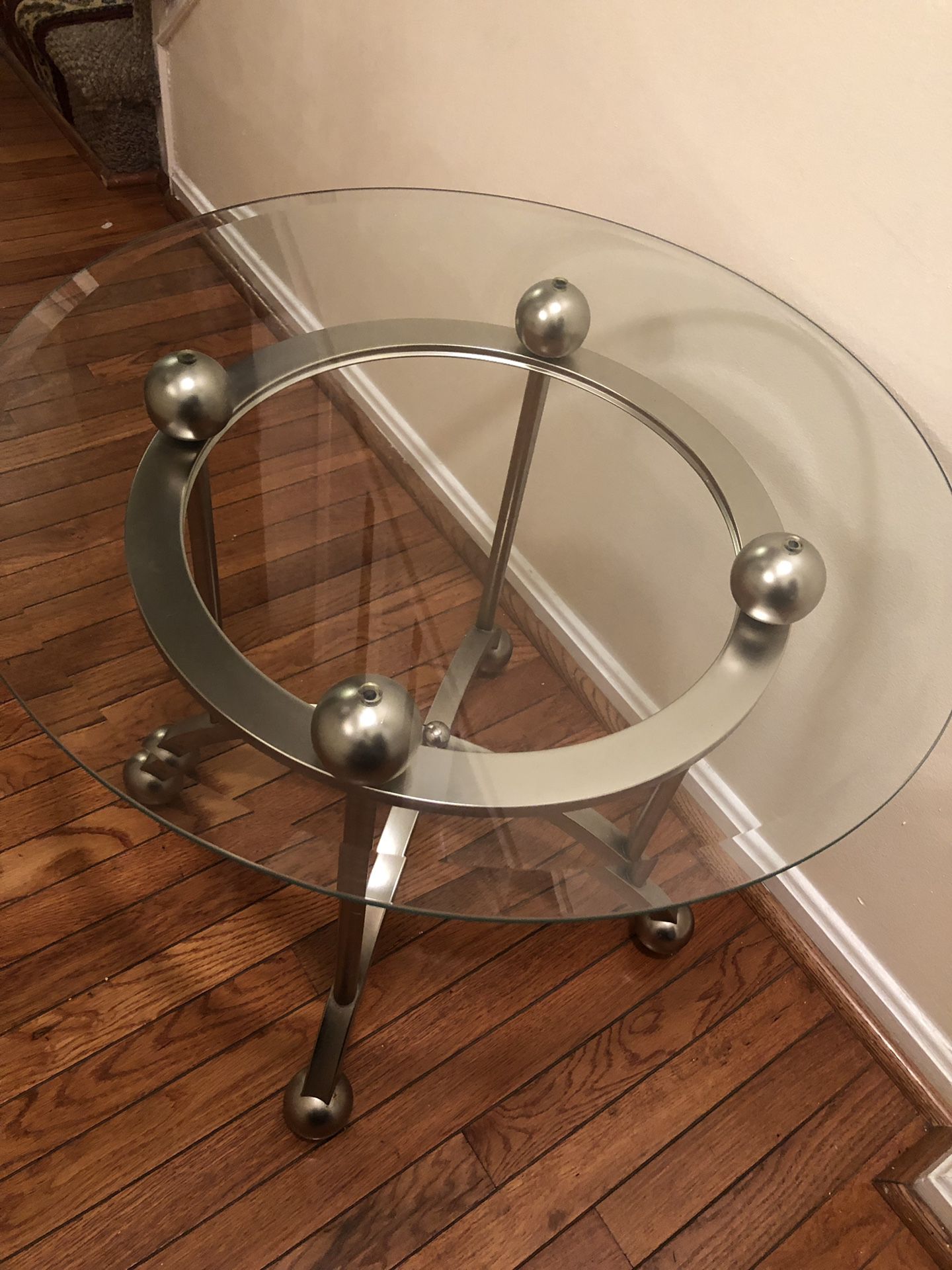 2 identical glass side table