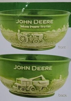 John Deere Collection Sm. Stoneware Bowl Tractor Raised Relief Cereal/soup - NEW