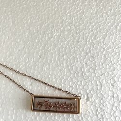 Rose Gold Horizontal Floating Reindeer Locket