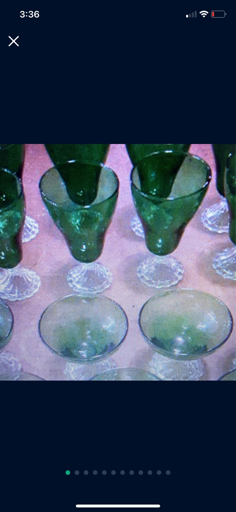vintage green 70s glassware glasses party drinks