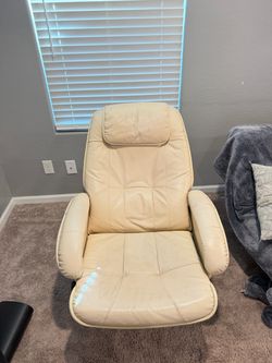 Cream Leather Recliner Chair