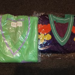 KINA AND TAM RAISIN THE SERENATA SWEATER VEST NEW Size M COMES WITH 2 SWEATERS PURPLE ONE  UNBRANDED