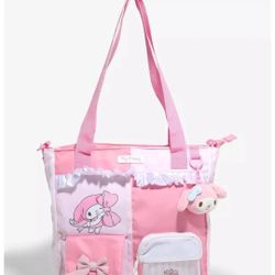 My Melody Stripe Ribbon Cargo Tote Bag