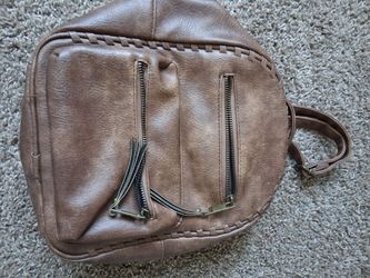 Brown Whipstitch Mini Backpack