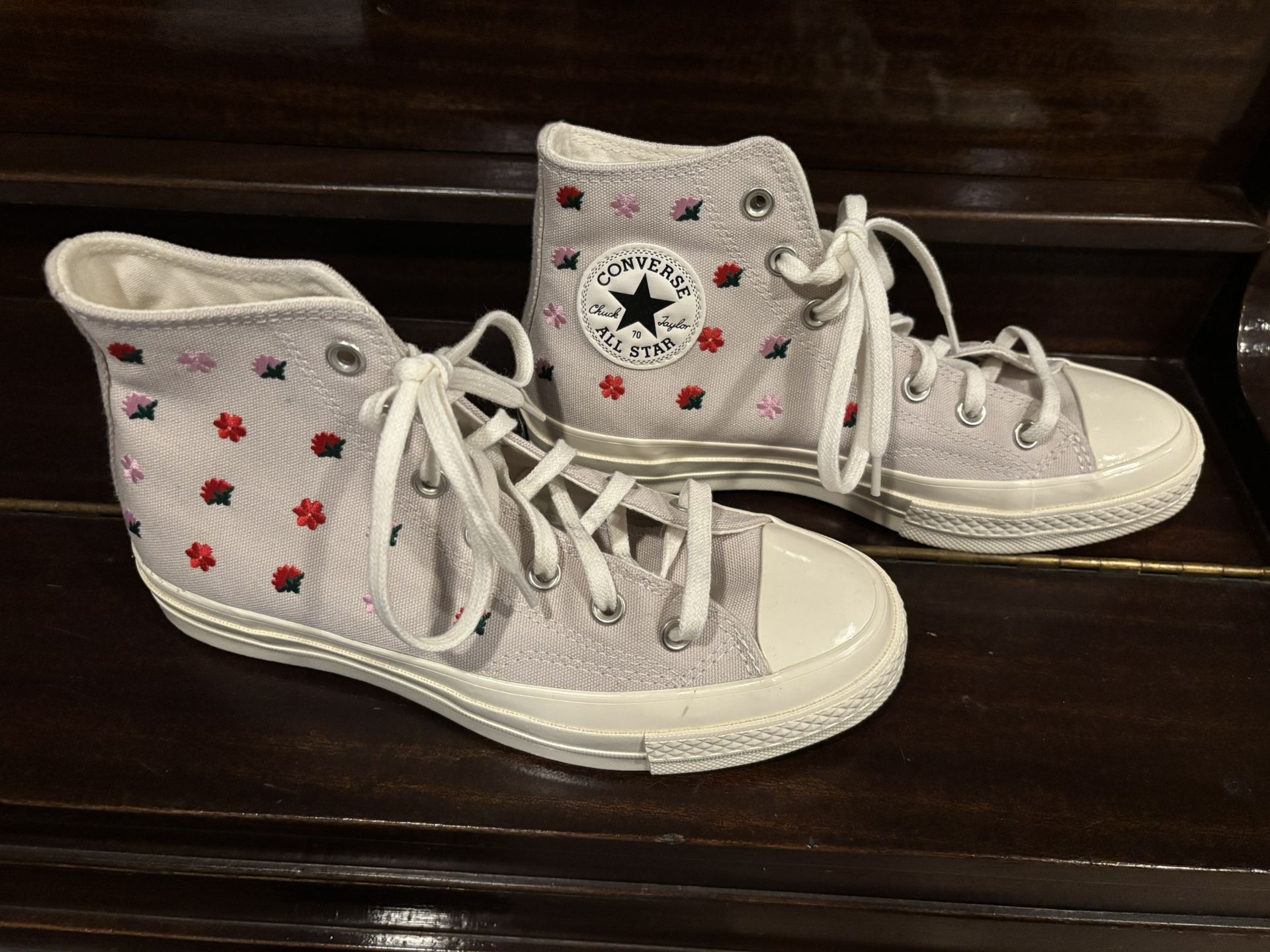 Converse Floral High Tops-Brand New