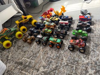 21 Monster Jam trucks. 19 Size 1:24 and 2 big trucks 1:24. All for $85. Located in North Park 92104