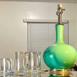 Ceramic Table Lamp + Heavy Glass Mug Set — Bundle Deal