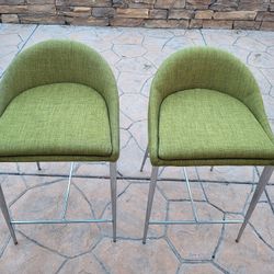 offers welcome: pair green bar stools